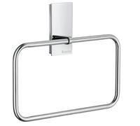 Smedbo Polished Chrome Rectangular Towel Ring (W) 20cm Wall Mounted with Concealed Screws Bathroom Towel Holder