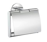Smedbo Polished Chrome Self Adhesive Wall Mounted Toilet Roll Holder with Lid