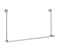 Smedbo Polished Chrome Single Towel Rail 60cm/23.6" Bathroom Towel Holder for Mounting to Glass Shower Panels 5 - 10mm Wide