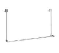 Smedbo Polished Chrome Single Towel Rail 60Cm/23.6" Bathroom Towel Holder For Mounting To Glass Shower Panels 5 - 10mm Wide