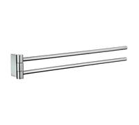 Smedbo Polished Chrome Swing Arm Double Towel Rail 40cm/15.7" Wall Mounted with Concealed Screws Bathroom Towel Holder