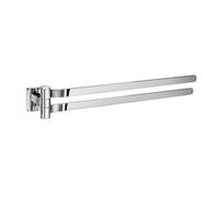 Smedbo Polished Chrome Swing Arm Double Towel Rail 40Cm/15.7" Wall Mounted With Concealed Screws Bathroom Towel Holder