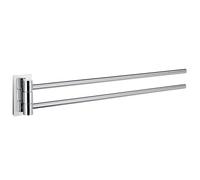 Smedbo Polished Chrome Swing Arm Double Towel Rail 44Cm/17.3" Wall Mounted With Concealed Screws Bathroom Towel Holder