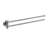 Smedbo Polished Chrome Swing Arm Double Towel Rail 44cm/17.3" Wall Mounted with Concealed Screws Bathroom Towel Holder