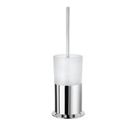 Smedbo Toilet Brush Free Standing, Polished Chrome FK311 Outline Frosted Glass, Silver, 11.4 x 11.8 x 32.4 cm