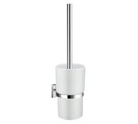 Smedbo Polished Chrome Toilet Brush and Porcelain Holder