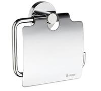 Smedbo UK Polished Chrome Toilet Roll Holder with Lid Cover Wall Mounted Storage in Silver Smedbo UK Silver