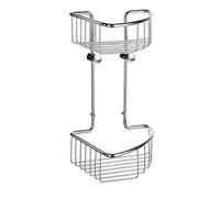 Smedbo "Sideline" Chromed Double Corner Soap Basket, Polished Chrome, Silver