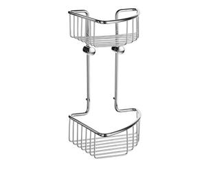 Smedbo "Sideline" Chromed Double Corner Soap Basket, Polished Chrome, Silver