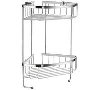 Smedbo "Sideline" Double Corner Soap Basket, Polished Chrome, 19.5 x 19.5 x 34.2 cm, Silver