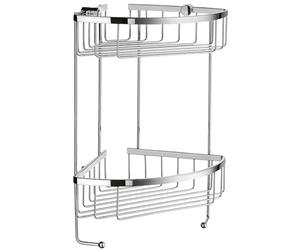 Smedbo "Sideline" Double Corner Soap Basket, Polished Chrome, 19.5 x 19.5 x 34.2 cm, Silver