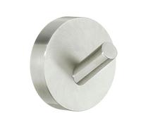 Smedbo Single Brushed Nickel Towel Hook (48mm) Wall Mounted Bathroom Storage Round Robe Hooks Clothes Hanger Coat Peg