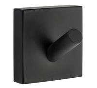 Smedbo Single Matt Black Towel Hook (45mm x 45mm) Wall Mounted Bathroom Storage Square Robe Hooks Clothes Hanger Coat Peg