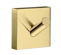 Smedbo Single Polished Brass Towel Hook (45mm x 45mm) Wall Mounted Bathroom Storage Square Robe Hooks Clothes Hanger Coat Peg