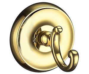 Smedbo Single Polished Brass Towel Hook (70mm) Wall Mounted Bathroom Storage Square Robe Hooks Clothes Hanger Coat Peg