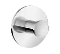 Smedbo Single Polished Chrome Stainless Steel Towel Hook (45mm) Self Adhesive Wall Mounted Round Bathroom Robe Hook