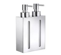SMEDBO SME_FK258 Smedbo "Outline" Double Soap And Lotion Dispenser, Polished Chrome, 11.2 x 6 x 21 cm, Silver