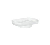Smedbo Soap Dish, Frosted Glass, White, 3.5 x 11.5 x 18 cm