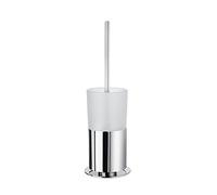 Smedbo Toilet Brush Free Standing, Polished Chrome FK311 Outline Frosted Glass, Silver, 11.4 x 11.8 x 32.4 cm