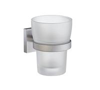 Smedbo Tumbler and Holder, Solid Brass Core/Copper, Chrome, 7.5 x 10 x 14.5 cm