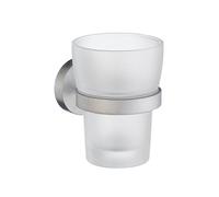 Smedbo Tumbler and Holder, Solid Brass Core/Copper, Chrome, 7.5 x 10 x 14.5 cm
