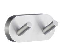 Smedbo UK Brushed Chrome Double Towel Hook Wall Mounted Bathroom Storage in Silver Smedbo UK Silver