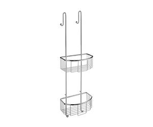 Smedbo UK Chrome Hanging Shower Double Basket Caddy with Hooks in Silver Smedbo UK Silver