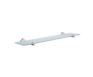 Smedbo UK Floating Rectangular Frosted Glass Shelf 60cm Bathroom Wall Mounted in Silver Smedbo UK Silver
