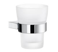 Smedbo "Air" Holder with Frosted Glass Tumbler, Polished Chrome