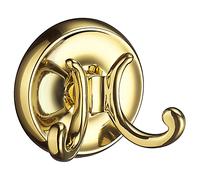 Smedbo UK Polished Brass Double Towel Hook Wall Mounted Bathroom Storage in Silver Smedbo UK Silver