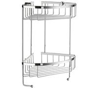 Smedbo UK Polished Chrome Double Corner Shower Soap Basket Caddy Brass in Silver Smedbo UK Silver