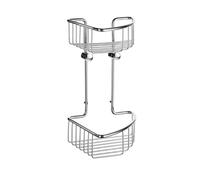 Smedbo UK Polished Chrome Double Corner Shower Soap Basket Caddy Wall Mounted in Silver Smedbo UK Silver