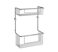 Smedbo UK Polished Chrome Double Shower Soap Basket Caddy Wall Mounted Brass in Silver Smedbo UK Silver