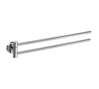 Smedbo UK Polished Chrome Double Swing Arm Towel Rail Wall Mounted Storage in Silver Smedbo UK Silver