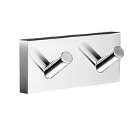 Smedbo "House" Chromed Double Towel Hook, Polished Chrome, Silver