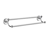 Smedbo UK Polished Chrome Double Towel Rail Wall Mounted Bathroom Storage in Silver Smedbo UK Silver