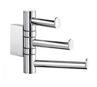 Smedbo UK Polished Chrome Swivel Swing Arm Triple Towel Hook Wall Mounted in Silver Smedbo UK Silver