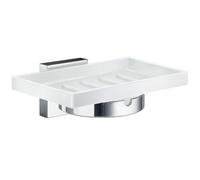 Smedbo UK Porcelain Soap Dish with Chrome Holder Wall Mount in Silver Smedbo UK Silver