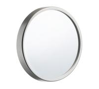 Beslagsboden Silver Abs Plastic Bathroom Mirror (90mm) With Suction Cup Wall Mount, 12X Magnification, Makeup Shaving Mirror