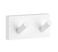 Smedbo UK White Brass Double Towel Hook Wall Mounted Bathroom Storage Organiser Smedbo UK White