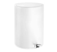 Smedbo White Stainless Steel 6L Bathroom Pedal Bin with Easy Clean Inner Liner