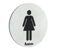 Smedbo Xtra - Wc Sign Lady In Stainless Steel Brushed, Self-Adhesive