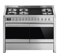 Smeg A4-81 cooker Freestanding cooker Gas Black, Stainless steel