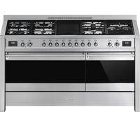 Smeg A5-81 cooker Freestanding cooker Combi Black, Stainless steel