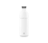 SMEG x 24Bottles Lightweight and Leakproof Urban Bottle, Stainless Steel, 50’s Style,1L, WBF02WH, White