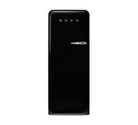 Smeg 244 Litre Fifties Style Left Hand Hinge Freestanding Fridge With Ice Box Black