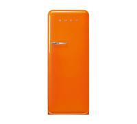 Smeg 50s Style Retro Right Hand Hinge FAB28ROR6 153cm Small Fridge with Ice Box - Orange - C Rated, Orange
