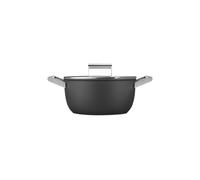 Smeg 24cm Non-stick Round Casserole Dish in Black