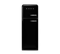 Smeg 294 Litre Fifties Style Left Hand Hinge 70/30 Fridge Freezer - Black
