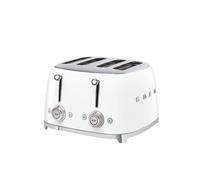 Smeg 4 Slice Toaster, Extra-Wide Slots TSF03WHUK Retro Stainless Steel in White | Size: A Smeg White A